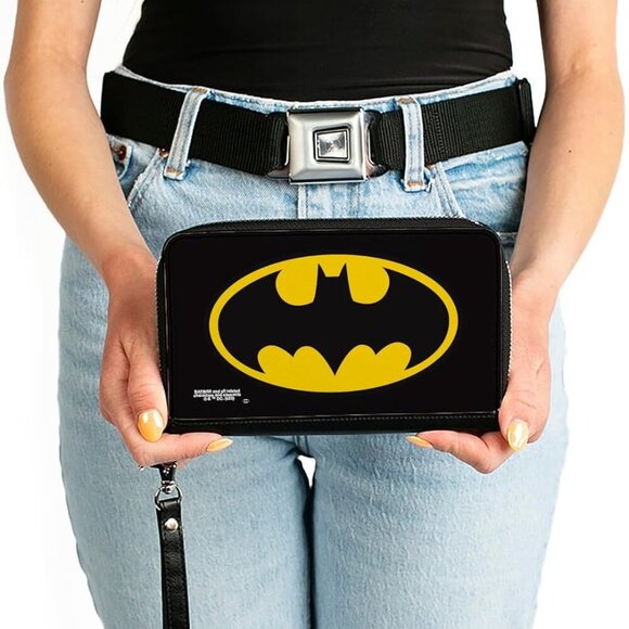 Women's PU Zip Around Wallet Rectangle-Batman, 7.5"x4.5" - Picture 3 of 9